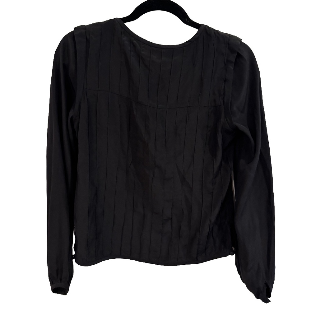 Rag & Bone Black Pleated Long Sleeve Blouse Size 4